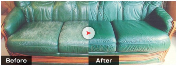 画像1: 本革ソファの劣化、色あせの補修